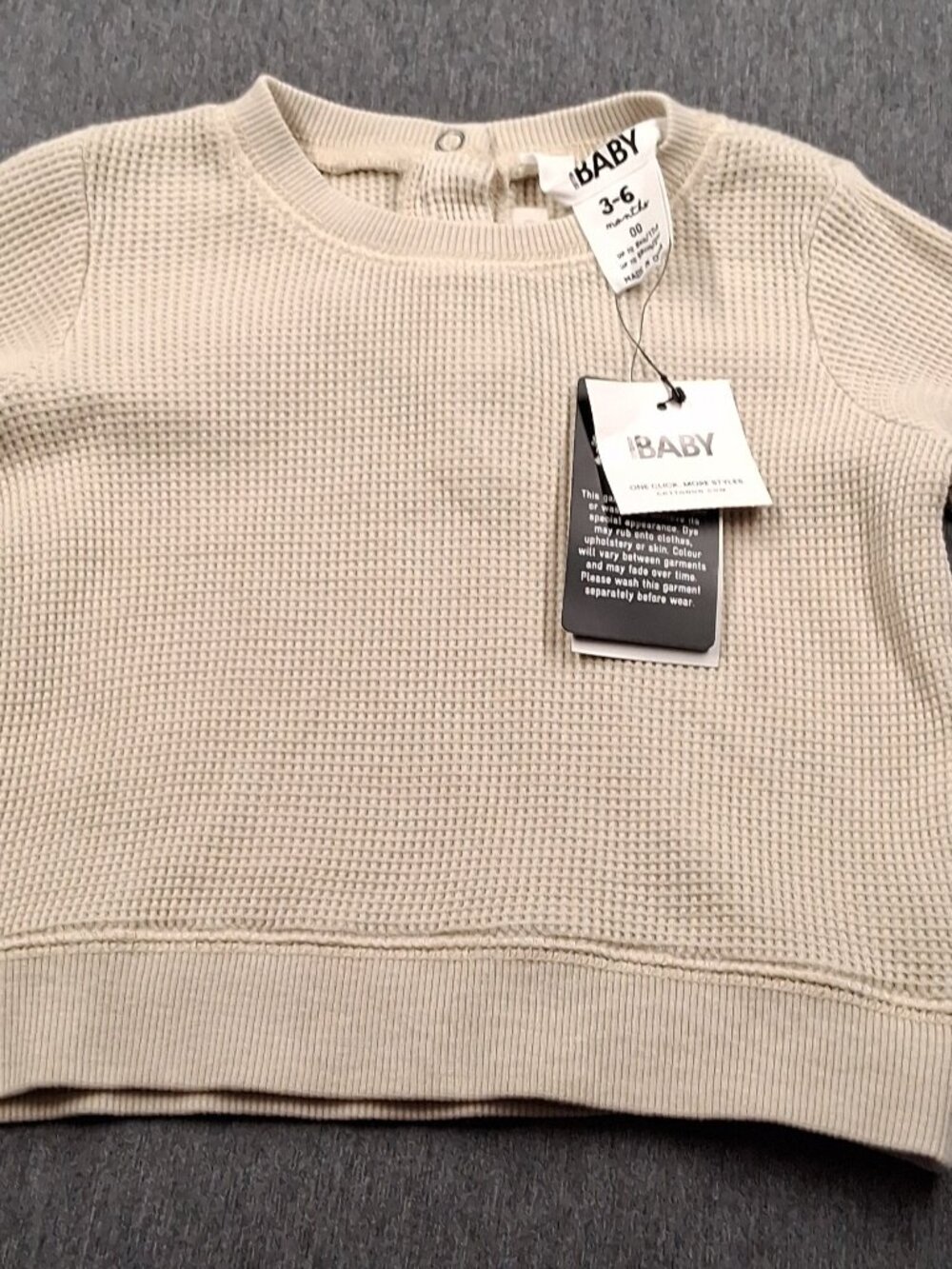 Boys shirt, Cotton on Baby, 3/6 months, tan, new with tags - Picture 1 of 7